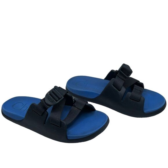 Chaco Sandals Kids Juniors 3 Blue Chillos Slides Slip On Z Straps Outdoor Beach - Picture 4 of 16